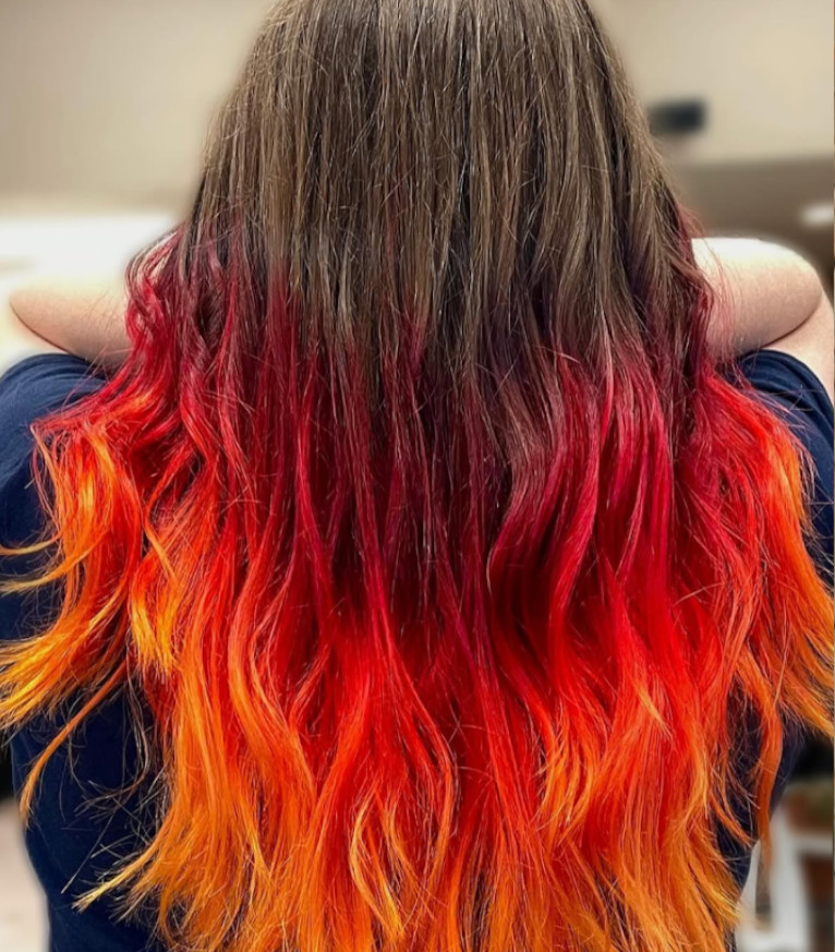 Creative colorful hair design