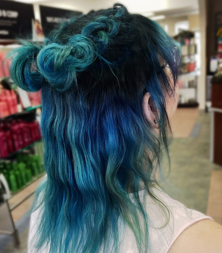 Stylish layered haircut with color