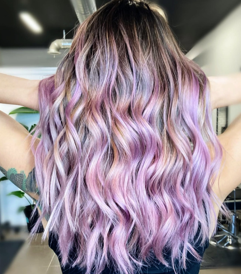 Stylish layered haircut with color